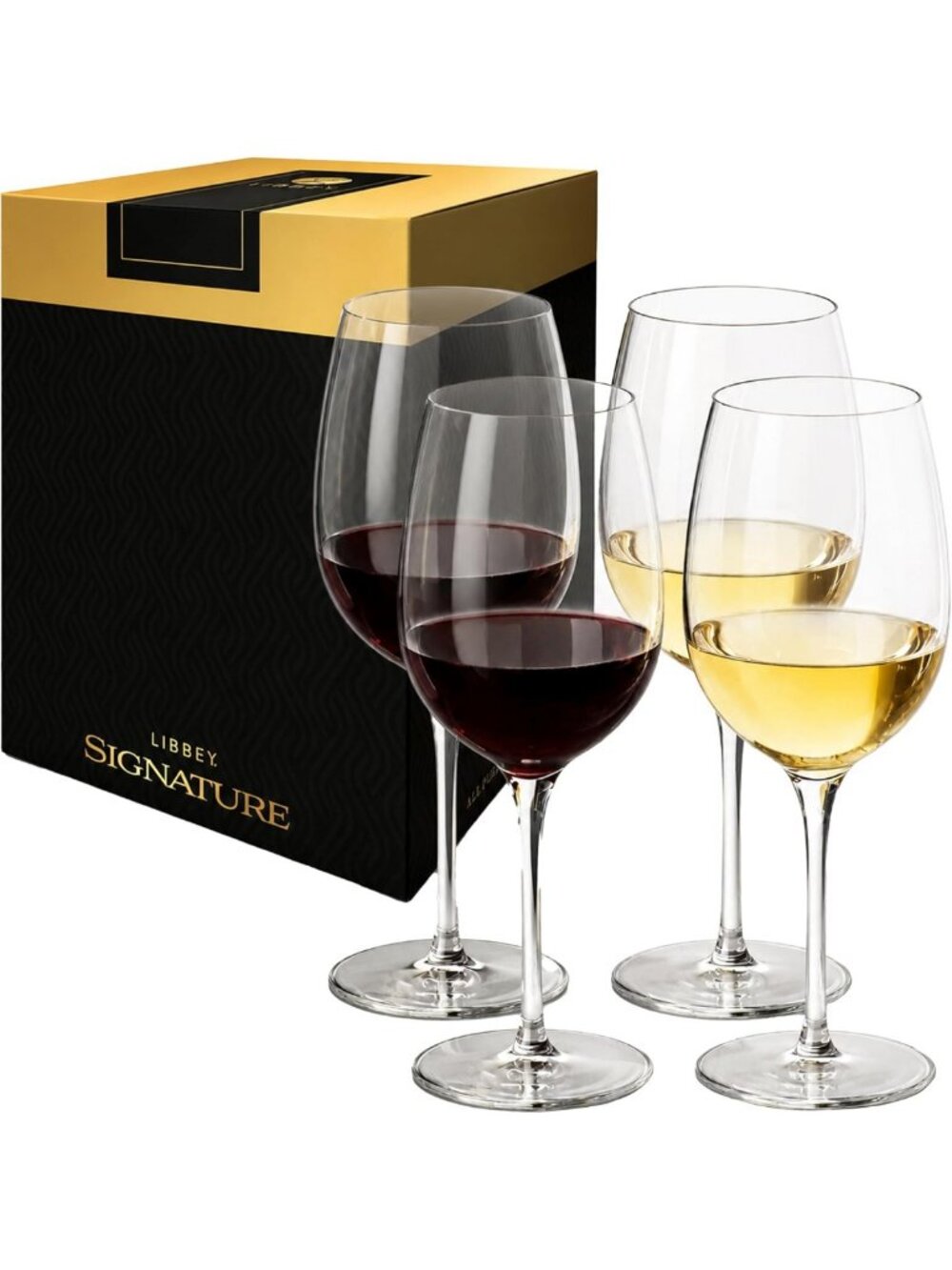 Elegant Long Stem Wine Glasses Set of 4 - Perfect for Red & White Wine